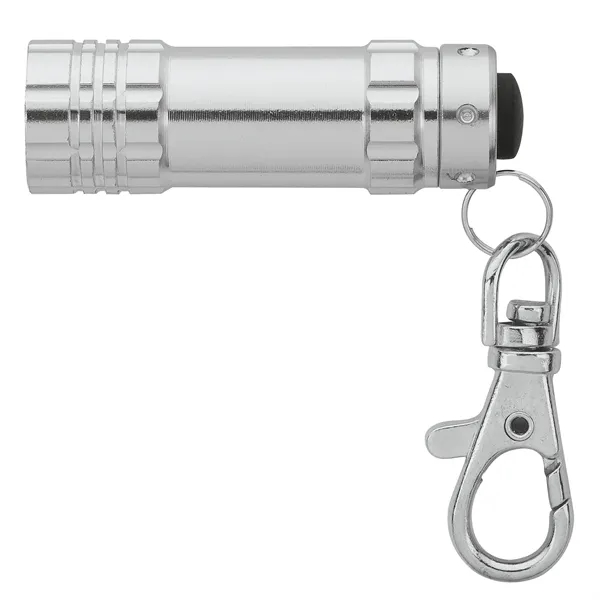 0.88" x 3.5" x 0.69" aluminum 3-LED flashlight with lobster clip... from ASI 67866 Logomark/Valumark / Valumark™
