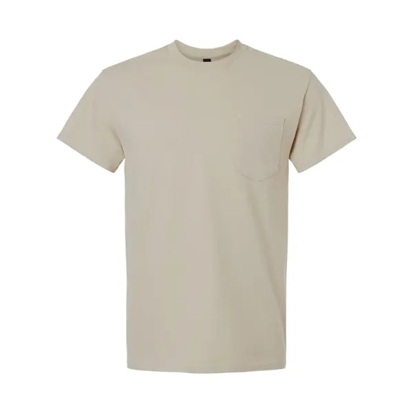 Adult T-shirt with a pocket of 6.0 oz preshrunk 100% cotton.... from ASI 84358 S&S Activewear