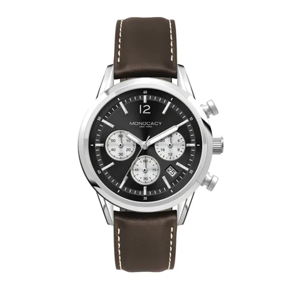 34MM STEEL SILVER CASE, CHRONOGRAPH MVMT, BLACK DI...... from ASI 67866 Logomark/Valumark