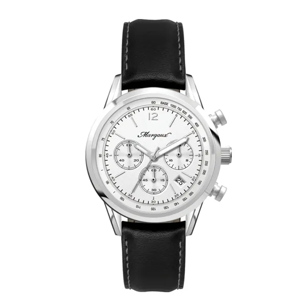 34MM STEEL SILVER CASE, CHRONOGRAPH MVMT, WHITE DI...... from ASI 67866 Logomark/Valumark