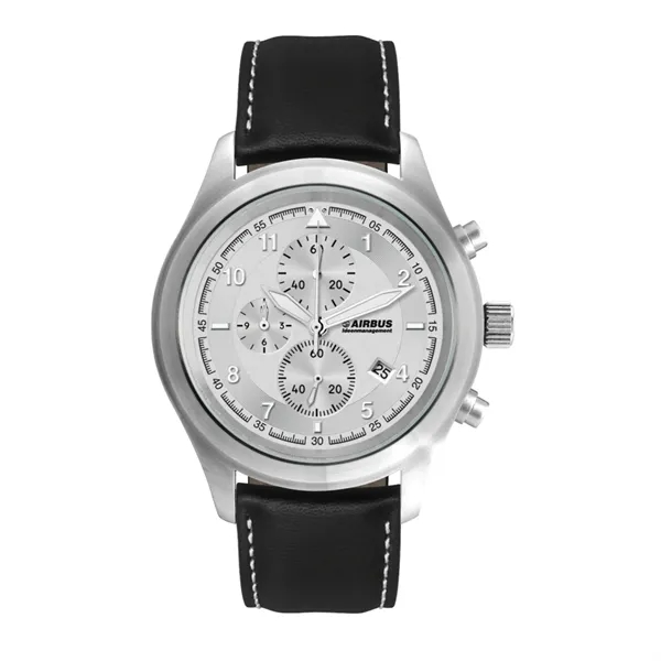 44MM STEEL MATTE SILVER CASE, CHRONOGRAPH MVMT, SI...... from ASI 67866 Logomark/Valumark