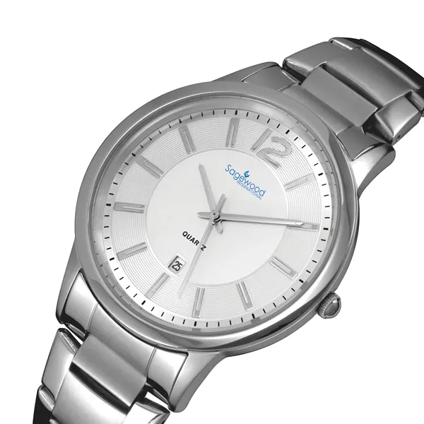 Men's watch with 43.2mm stainless steel case, 3-hand display, and stainless... from ASI 67866 Logomark/Valumark
