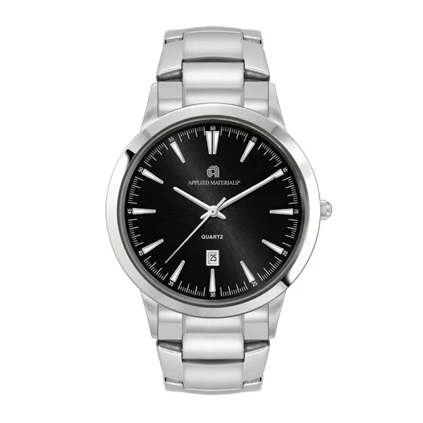 43MM STEEL SILVER CASE, 3 HAND MVMT, BLACK DIAL, D...... from ASI 67866 Logomark/Valumark