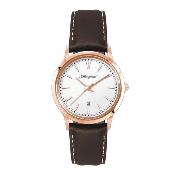 22MM STEEL ROSE GOLD CASE, 3 HAND MVMT, WHITE DIAL...... from ASI 67866 Logomark/Valumark