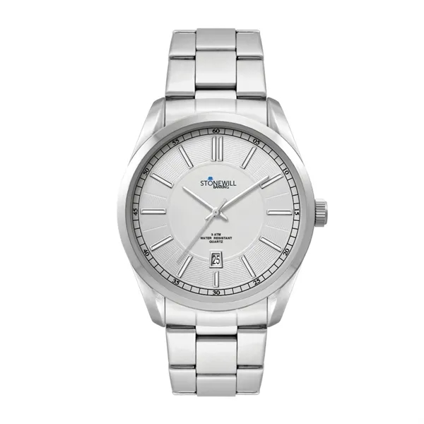 Men's wristwatch featuring a 42mm metal case, folded steel band, and... from ASI 67866 Logomark/Valumark