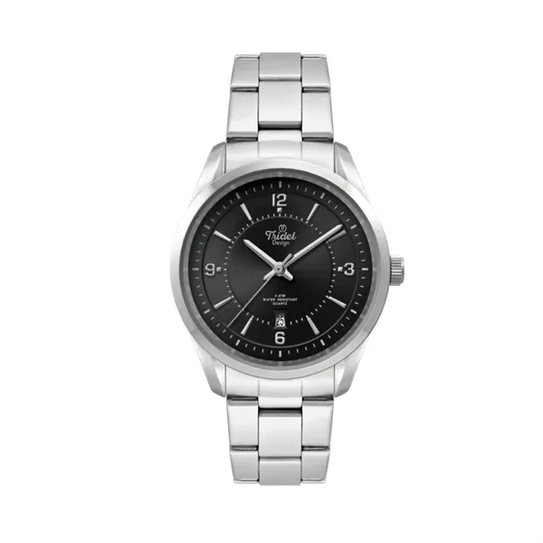 Sleek women's watch featuring a black sunray dial with a 33mm... from ASI 67866 Logomark/Valumark