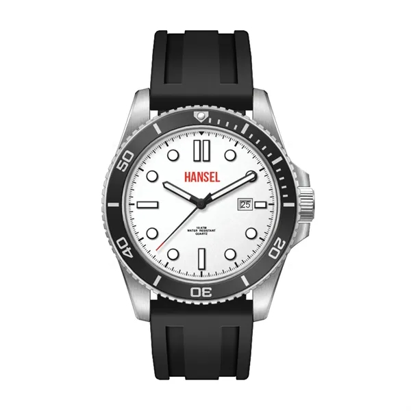 42.5MM STEEL SILVER CASE, 3 HAND MVMT, WHITE DIAL,...... from ASI 67866 Logomark/Valumark