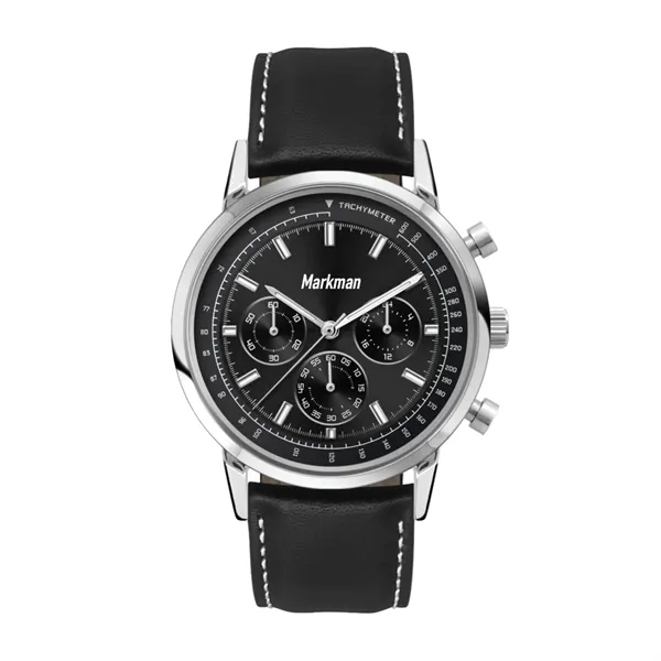 Unisex watch with 41mm brushed polished silver stainless steel case, dome... from ASI 67866 Logomark/Valumark