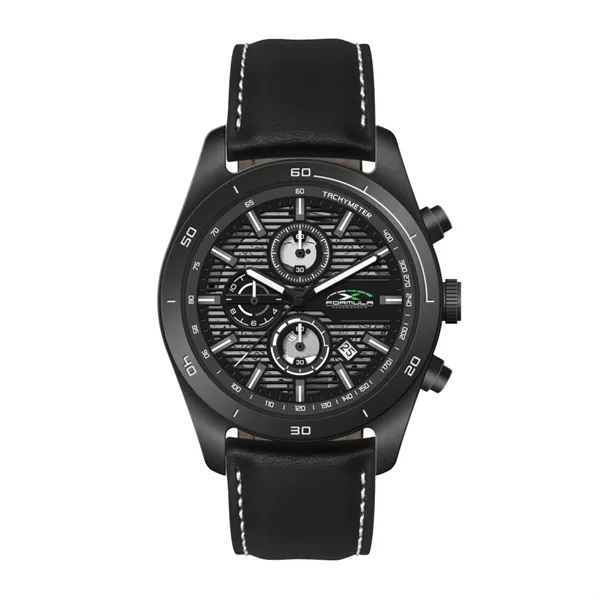 42MM STEEL BLACK CASE, CHRONOGRAPH MVMT, BLACK DIA...... from ASI 67866 Logomark/Valumark