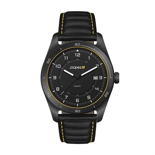 42MM STEEL BLACK CASE, 3 HAND MVMT, BLACK DIAL, DT...... from ASI 67866 Logomark/Valumark