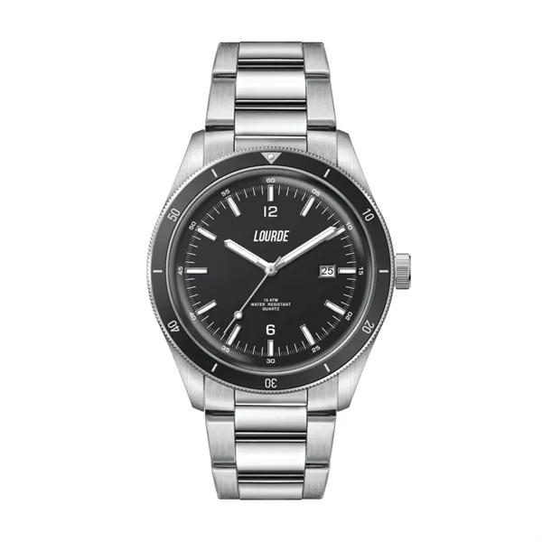 41MM STEEL SILVER CASE, 3 HAND MVMT, BLACK DIAL, D...... from ASI 67866 Logomark/Valumark