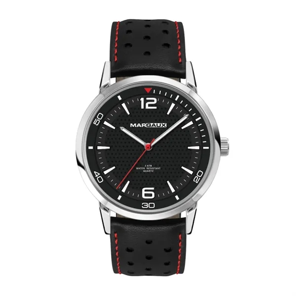 42MM METAL SILVER CASE, 3 HAND MVMT, BLACK DIAL, L...... from ASI 67866 Logomark/Valumark