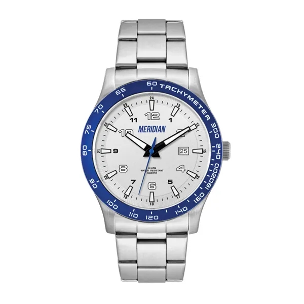 43.5MM STEEL MATTE SILVER CASE, 3 HAND MVMT, SILVE...... from ASI 67866 Logomark/Valumark