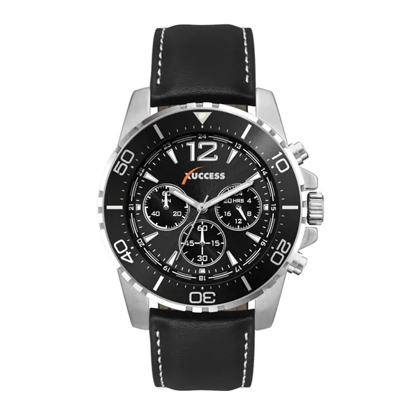 44MM METAL SILVER CASE, CHRONOGRAPH MVMT, BLACK DI...... from ASI 67866 Logomark/Valumark
