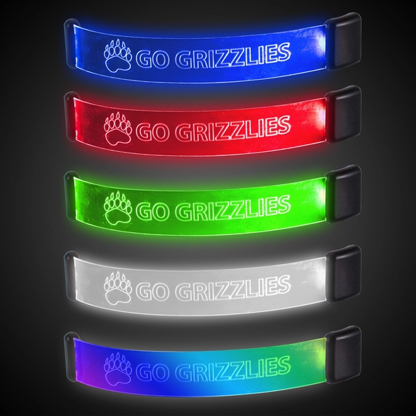 Clear magnetic bracelets with colorful LED lights.... from ASI 42016 Brighter Promotions Inc