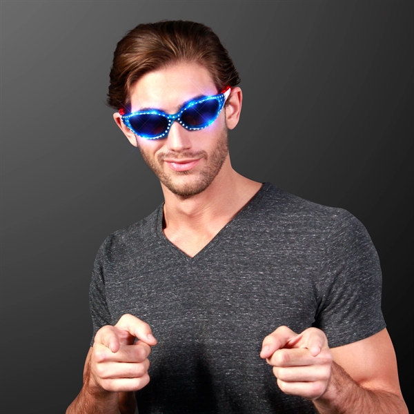 Blank or imprinted. Flashing LED Sunglasses... from ASI 34194 ALightPromos / Alight Promotional Products