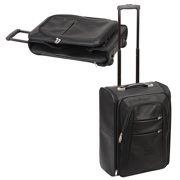 Folding luggage, pull-up handle, napa leather, compressable.... from ASI 79384 Preferred Nation Inc / G-tech