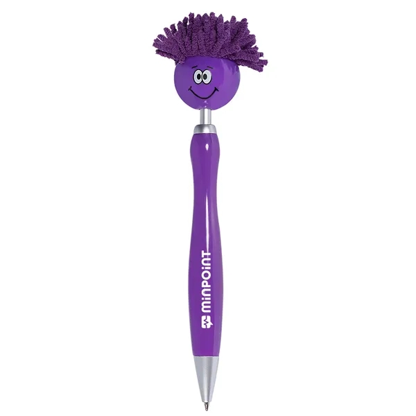 Multifunction ABS plastic click-action ballpoint pen with mop-top spinner smiley face... from ASI 79530 Prime Line