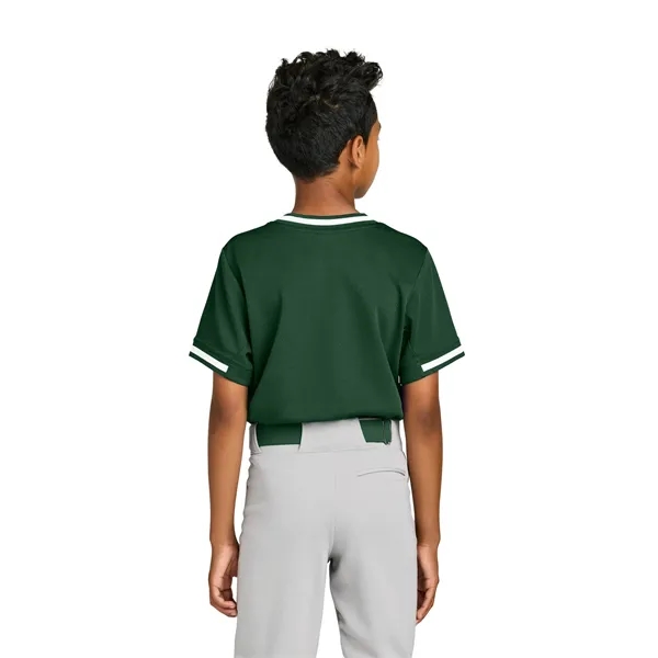 Sport-Tek Youth Tough Mesh V-Neck Baseball Jersey... from ASI 84863 SanMar