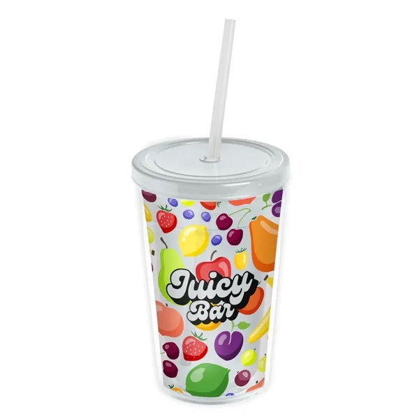 Garyline® Transparent Tumbler with Straw Lid and Full-Col...... from ASI 40480 Koozie Group