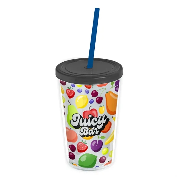 Garyline® Transparent Tumbler with Straw Lid and Full-Col...... from ASI 40480 Koozie Group