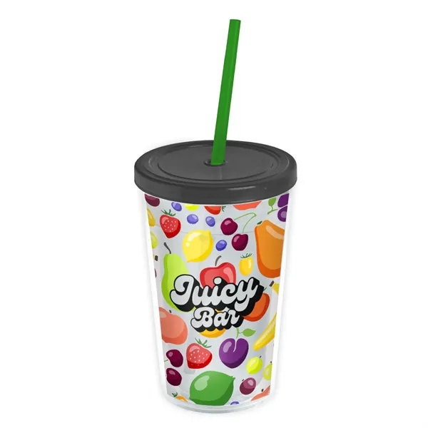Garyline® Transparent Tumbler with Straw Lid and Full-Col...... from ASI 40480 Koozie Group