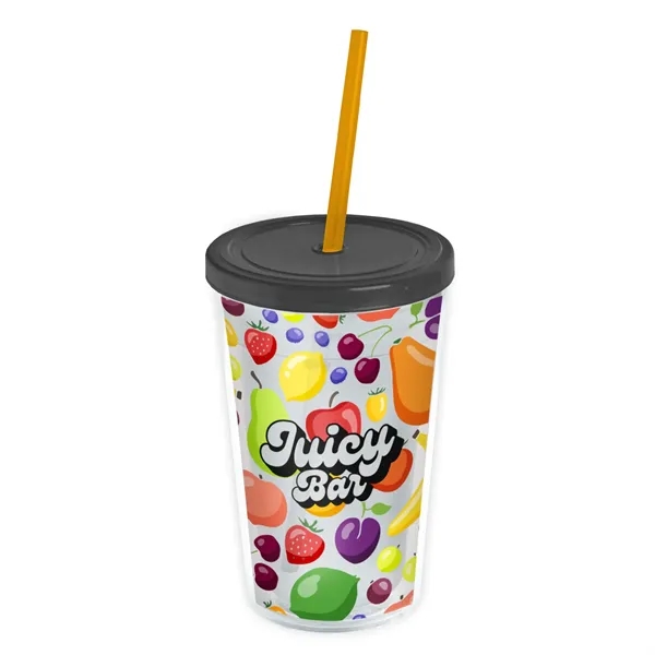 Garyline® Transparent Tumbler with Straw Lid and Full-Col...... from ASI 40480 Koozie Group