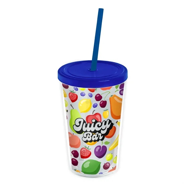 Garyline® Transparent Tumbler with Straw Lid and Full-Col...... from ASI 40480 Koozie Group
