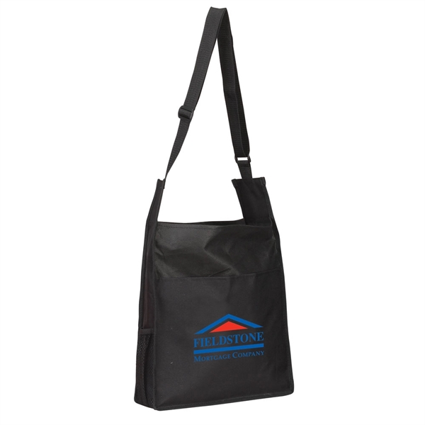 Tote bag. 600D polyester, separate open pocket in front, adjustable shoulder... from ASI 79384 Preferred Nation Inc / G-tech