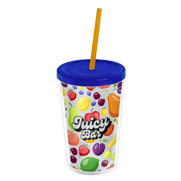 Garyline® Transparent Tumbler with Straw Lid and Full-Col...... from ASI 40480 Koozie Group