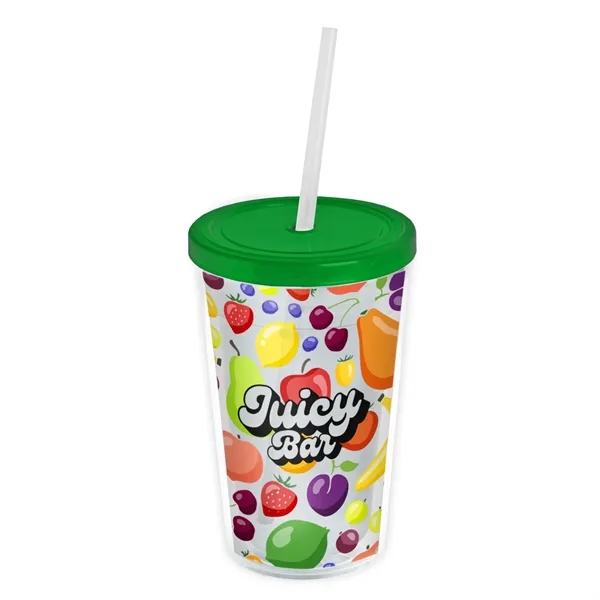 Garyline® Transparent Tumbler with Straw Lid and Full-Col...... from ASI 40480 Koozie Group