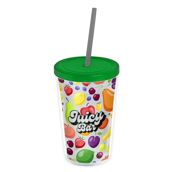 Garyline® Transparent Tumbler with Straw Lid and Full-Col...... from ASI 40480 Koozie Group