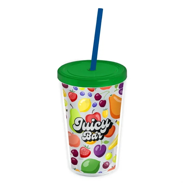 Garyline® Transparent Tumbler with Straw Lid and Full-Col...... from ASI 40480 Koozie Group