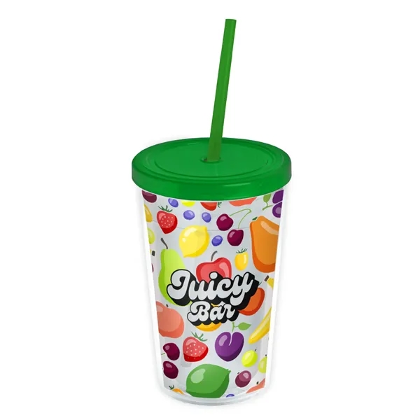 Garyline® Transparent Tumbler with Straw Lid and Full-Col...... from ASI 40480 Koozie Group