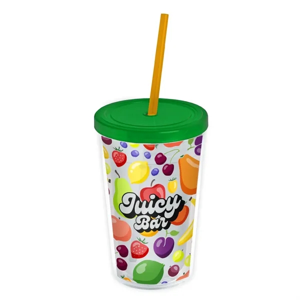 Garyline® Transparent Tumbler with Straw Lid and Full-Col...... from ASI 40480 Koozie Group