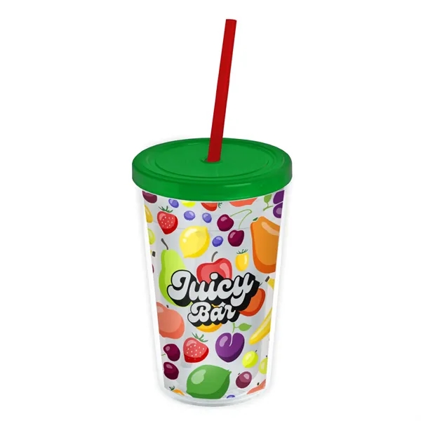 Garyline® Transparent Tumbler with Straw Lid and Full-Col...... from ASI 40480 Koozie Group