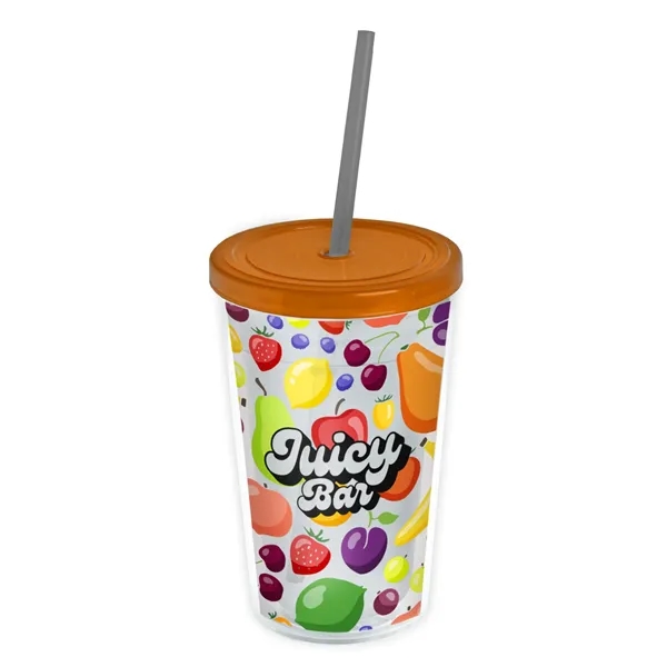 Garyline® Transparent Tumbler with Straw Lid and Full-Col...... from ASI 40480 Koozie Group