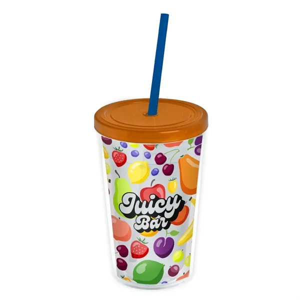 Garyline® Transparent Tumbler with Straw Lid and Full-Col...... from ASI 40480 Koozie Group