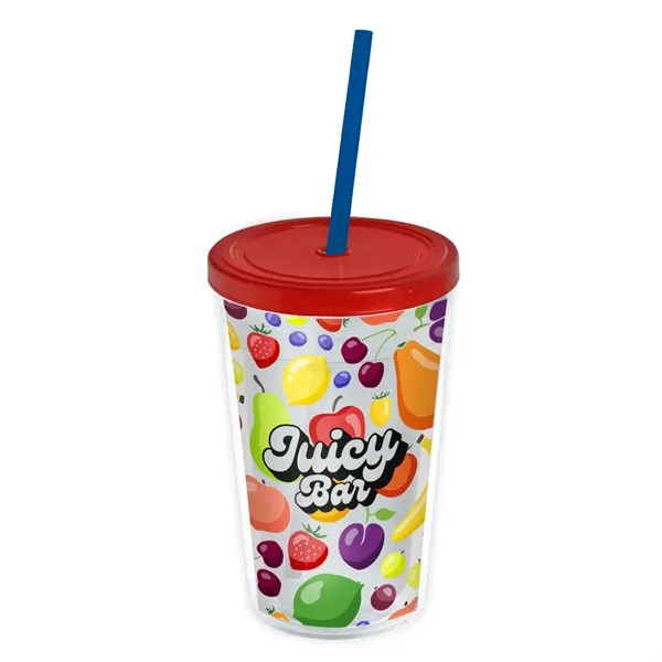 Garyline® Transparent Tumbler with Straw Lid and Full-Col...... from ASI 40480 Koozie Group
