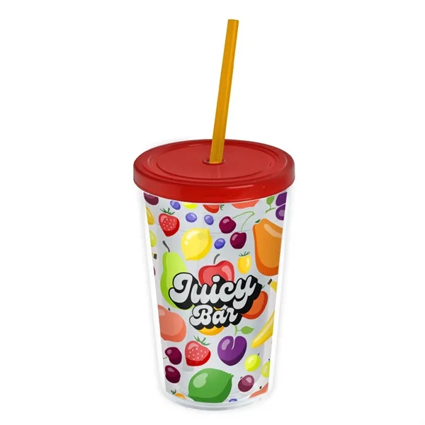 Garyline® Transparent Tumbler with Straw Lid and Full-Col...... from ASI 40480 Koozie Group