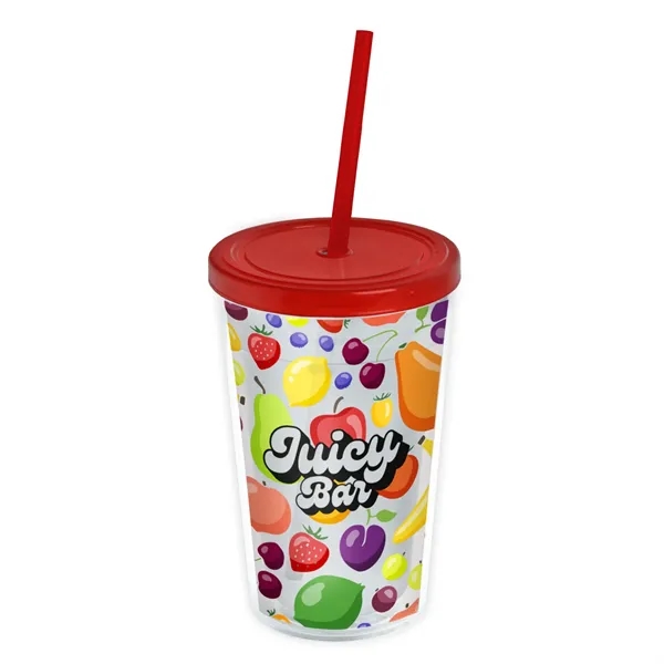 Garyline® Transparent Tumbler with Straw Lid and Full-Col...... from ASI 40480 Koozie Group