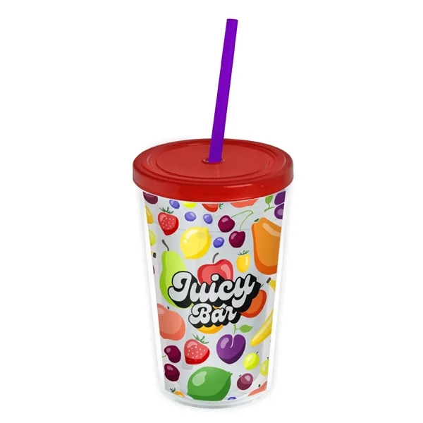 Garyline® Transparent Tumbler with Straw Lid and Full-Col...... from ASI 40480 Koozie Group