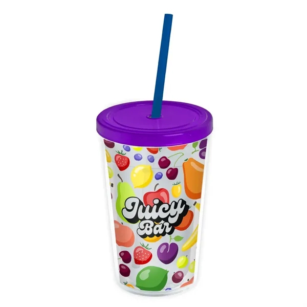 Garyline® Transparent Tumbler with Straw Lid and Full-Col...... from ASI 40480 Koozie Group
