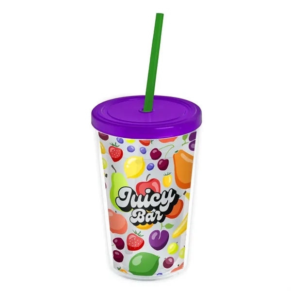 Garyline® Transparent Tumbler with Straw Lid and Full-Col...... from ASI 40480 Koozie Group