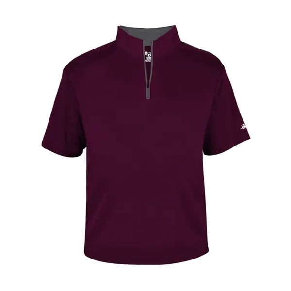 Sort sleeve quarter zip with contrast inner collar... from ASI 84358 S&S Activewear