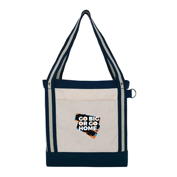 V Natural Striped Recycled Cotton Boat Tote... from ASI 40480 Koozie Group