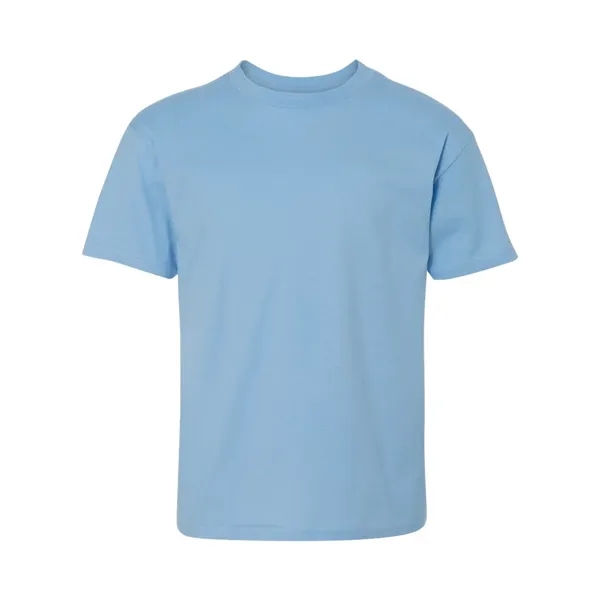 Hanes youth T-shirt with double-needle stitching and shoulder-to-shoulder tape.... from ASI 84358 S&S Activewear