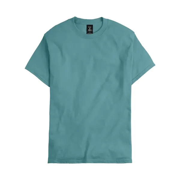 Hanes T-shirt made of 100% ring-spun cotton with double-needle stitching.... from ASI 84358 S&S Activewear