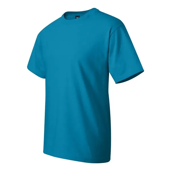 Hanes T-shirt made of 100% ring-spun cotton with double-needle stitching.... from ASI 84358 S&S Activewear