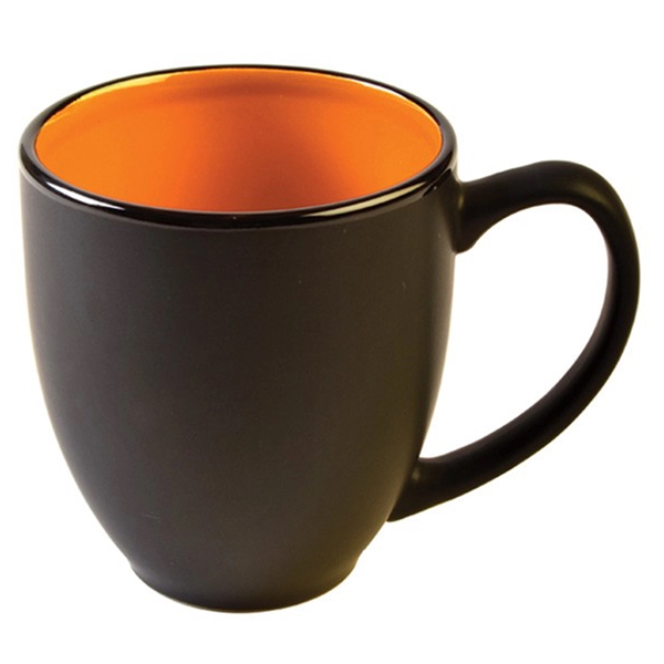 Hard-coated 15 ounce ceramic bistro-style mug in assorted two-tone colors.... from ASI 39820 Opusline (Benmex) / Opus Line